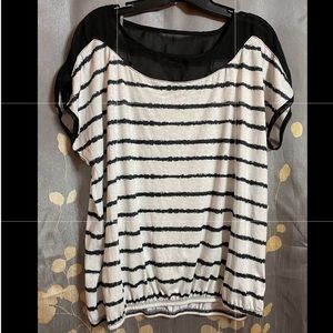 NWT American Rag Cie Black and White Stripe Blouse
